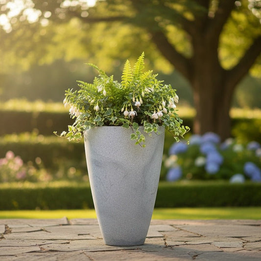 NILA 300 Resin Planter - Premium LLDPE oversized round outdoor planter, stone look, UV resistant, 10-year warranty | Solen Ga