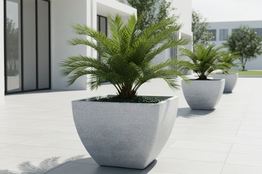 Outdoor Planters That Look Like Concrete (But Aren't) - Solen Garden | Modern Outdoor Patio Planters and Furniture