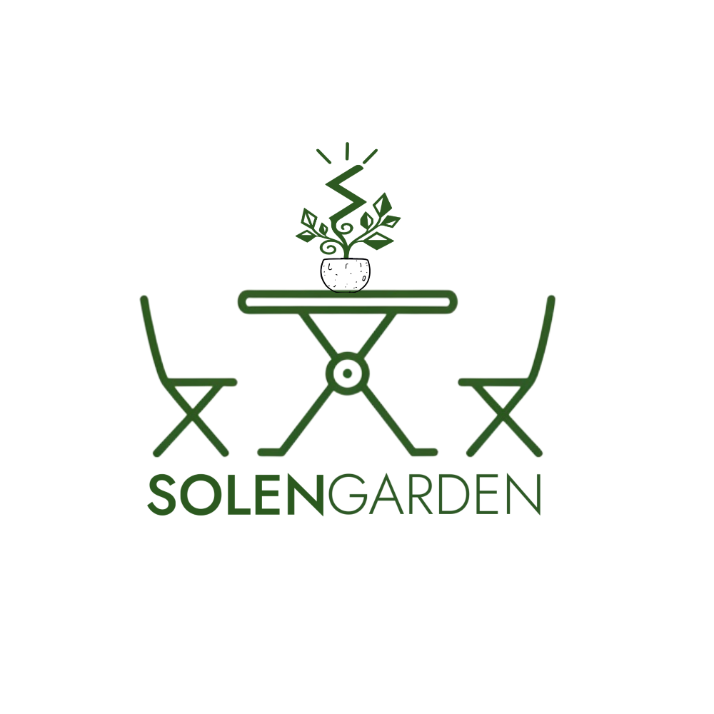 Logo of Solen Garden with a table and chairs design on a white background