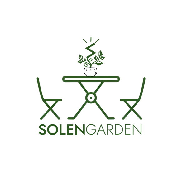 Logo of Solen Garden with a table and chairs design on a white background