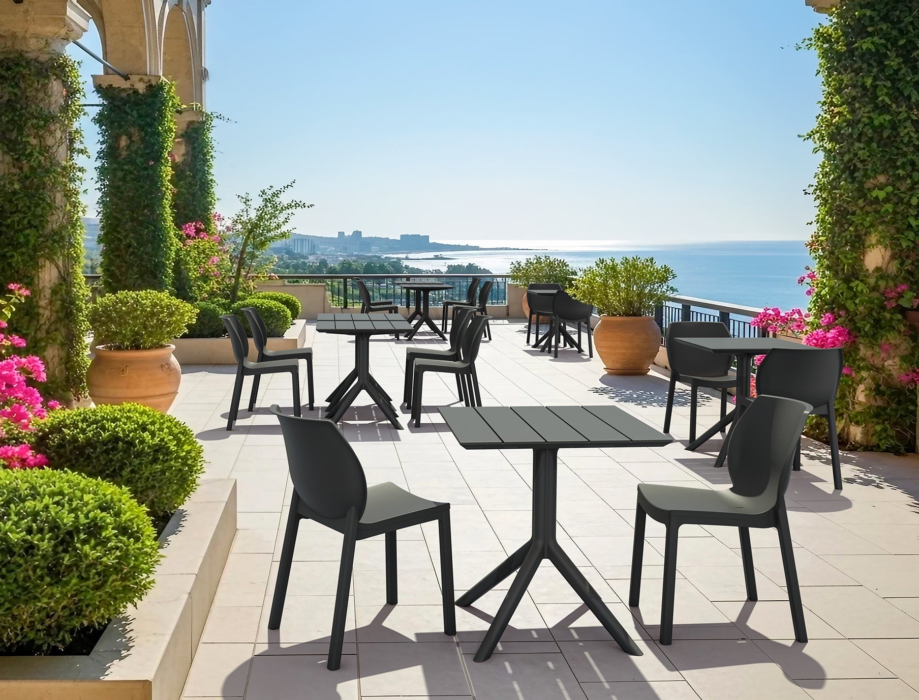 Helen Folding Table 60 - Solen Garden | Modern Indoor & Outdoor Planters & Patio Furniture - Outdoor Patio Furniture