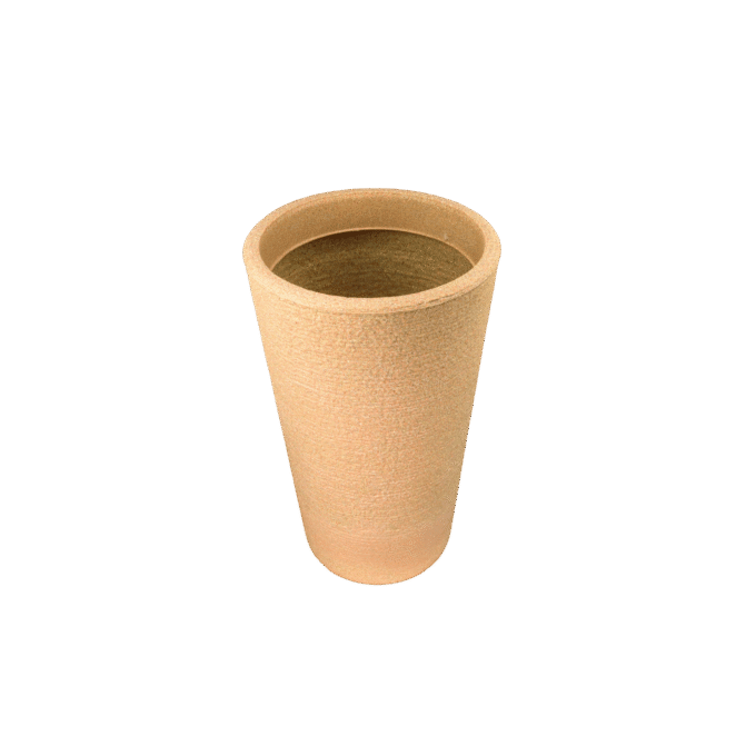 LIVA 090 Resin Planter - Premium LLDPE wide tapered round outdoor planter, stone look, UV resistant, 10-year warranty | Solen