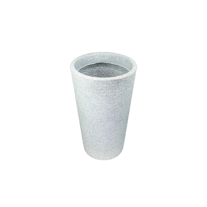 LIVA 090 Resin Planter - Premium LLDPE wide tapered round outdoor planter, stone look, UV resistant, 10-year warranty | Solen