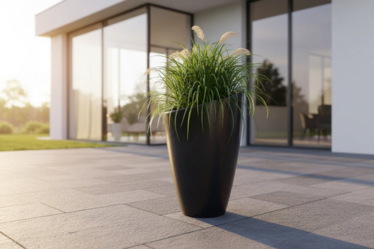 NILA 310 Resin Planter - Premium LLDPE oversized round outdoor planter, stone look, UV resistant, 10-year warranty | Solen Ga