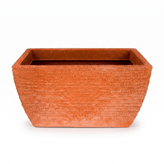 Solen Garden | Modern Lightweight Outdoor Planters KALINA 190 resin planter with a textured terracotta matte finish