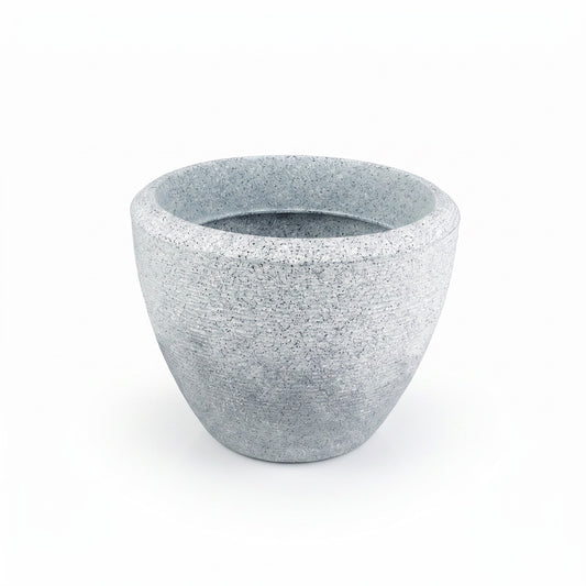 Solen Garden | Modern Lightweight Outdoor Planters LIORA 220 grey resin planter with a textured matte stone finish.