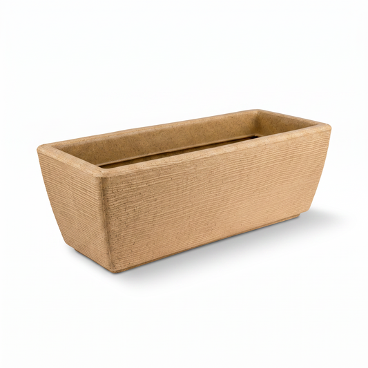 Solen Garden | Modern Lightweight Outdoor Planters LYSSA 160 rectangular window box planter with matte stone texture