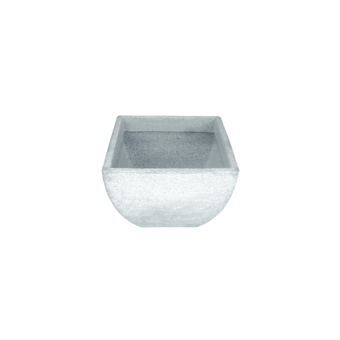 Solen Garden | Modern Lightweight Outdoor Planters LUMEN 140 square resin planter with a matte stone texture finish.